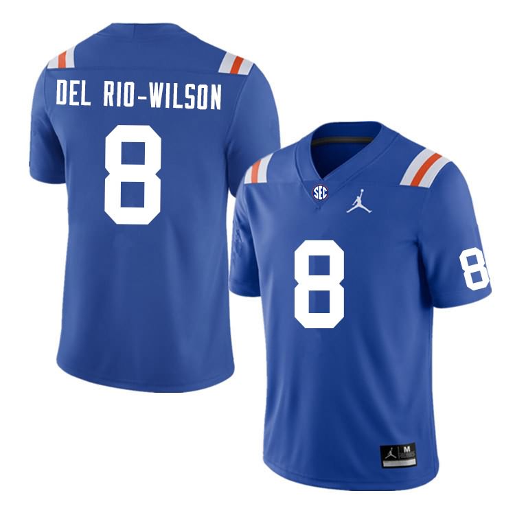 Men's NCAA Florida Gators Carlos Del Rio-Wilson #8 Stitched Authentic Nike Blue Throwback College Football Jersey ZWN6665GW